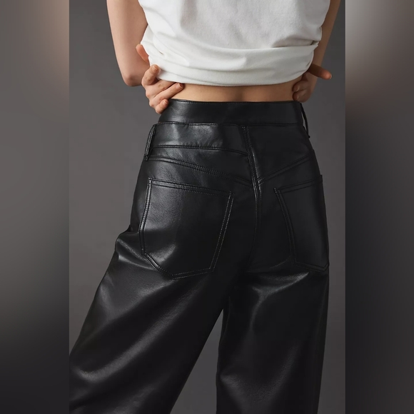 Agolde | Recyled Leather Broken Waistband Pant - Picture 4 of 14